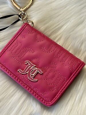 Juicy Couture JC  Pink League Card Case Key Fob Pink Flash NWT