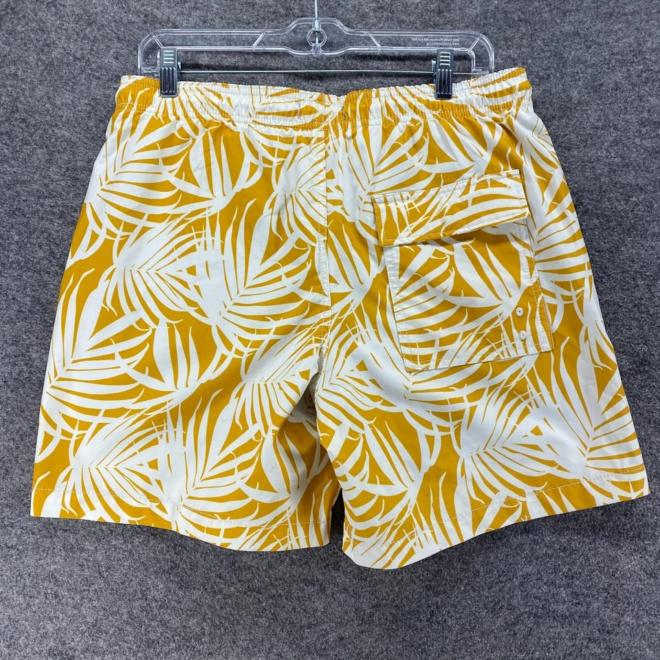 Pantalones Cortos de Natación Express Hombre M Medianos Naranja Floral Tiro Medio Cordón Forrado Foto 2 de 4