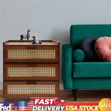 Wooden Nightstand Bedside Bedroom End Table Storage Shelf Stand with 3 Drawers