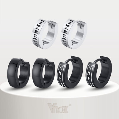 Vnox Viking Earrings for Men Boys,Hip Hop Punk Stainless Steel