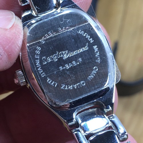 SERGIO VALENTE WATCH LADIES GENUINE DIAMOND Pink Quartz NEW IN BOX Vintage - Picture 7 of 12