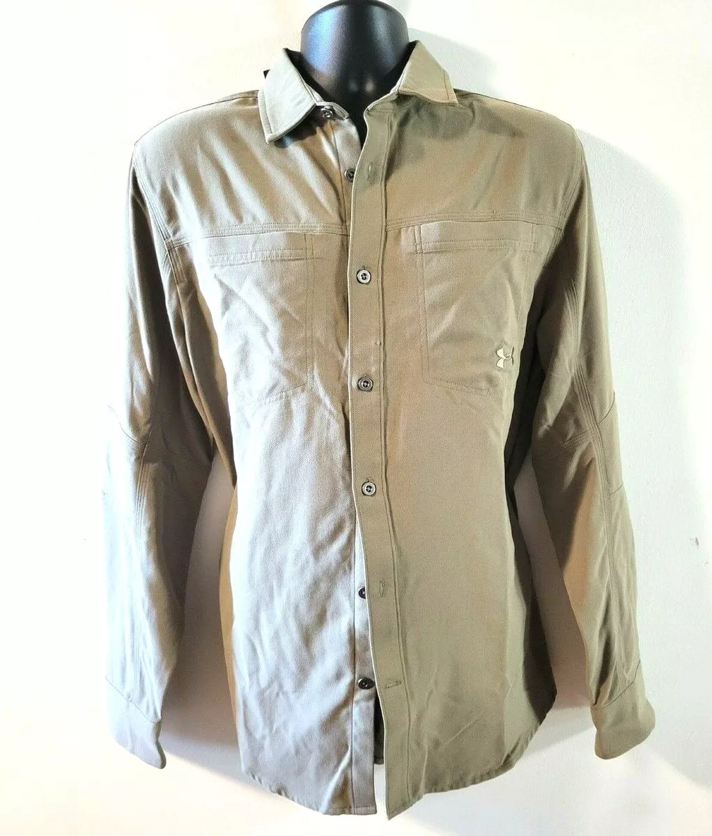 Under Armour Men s Payload Button Up Shirt Brown Sz M Storm 1345752 NWT MSRP 88