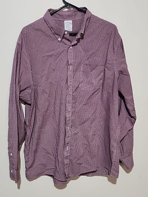 Brooks Brothers Button Up Shirt 2XL XXL Regent Fit Red Plaid Cotton Mens
