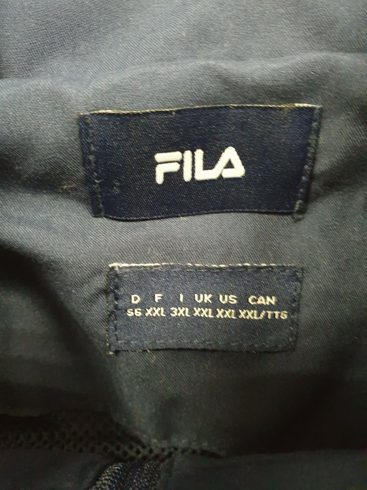 PP449 GIACCA SPORTIVA UOMO FILA BLU NAVY ROSSA MANICA LUNGA ZIP UK 2XL EU 60