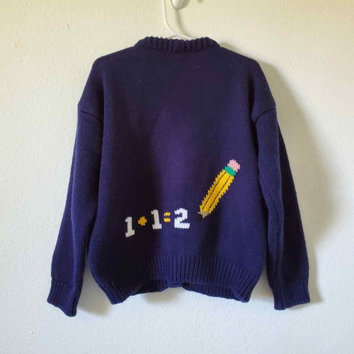 Vintage The Eagle's Eye Youth Unisex 6-6X ABC Cardigan Blue Red - Picture 4 of 13