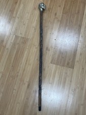 Vintage Antique Wood Cane / Walking Stick w/ Man's Head / Face Handle