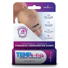 Baby Infant Forehead Thermometer Strips, 6 Pack, Temp-N-Toss Fast & Accurate New