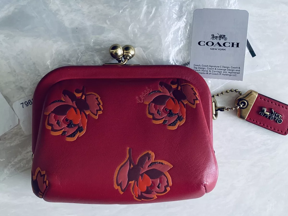 Coach coin purse floral new arrivals