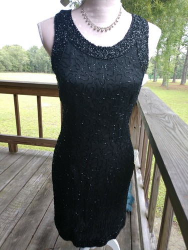 Laurence Kazar Vintage M Beaded Dress 