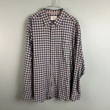 The Normal Brand Shirt Mens XL Blue Plaid Button Up Flannel 100% Cotton Soft