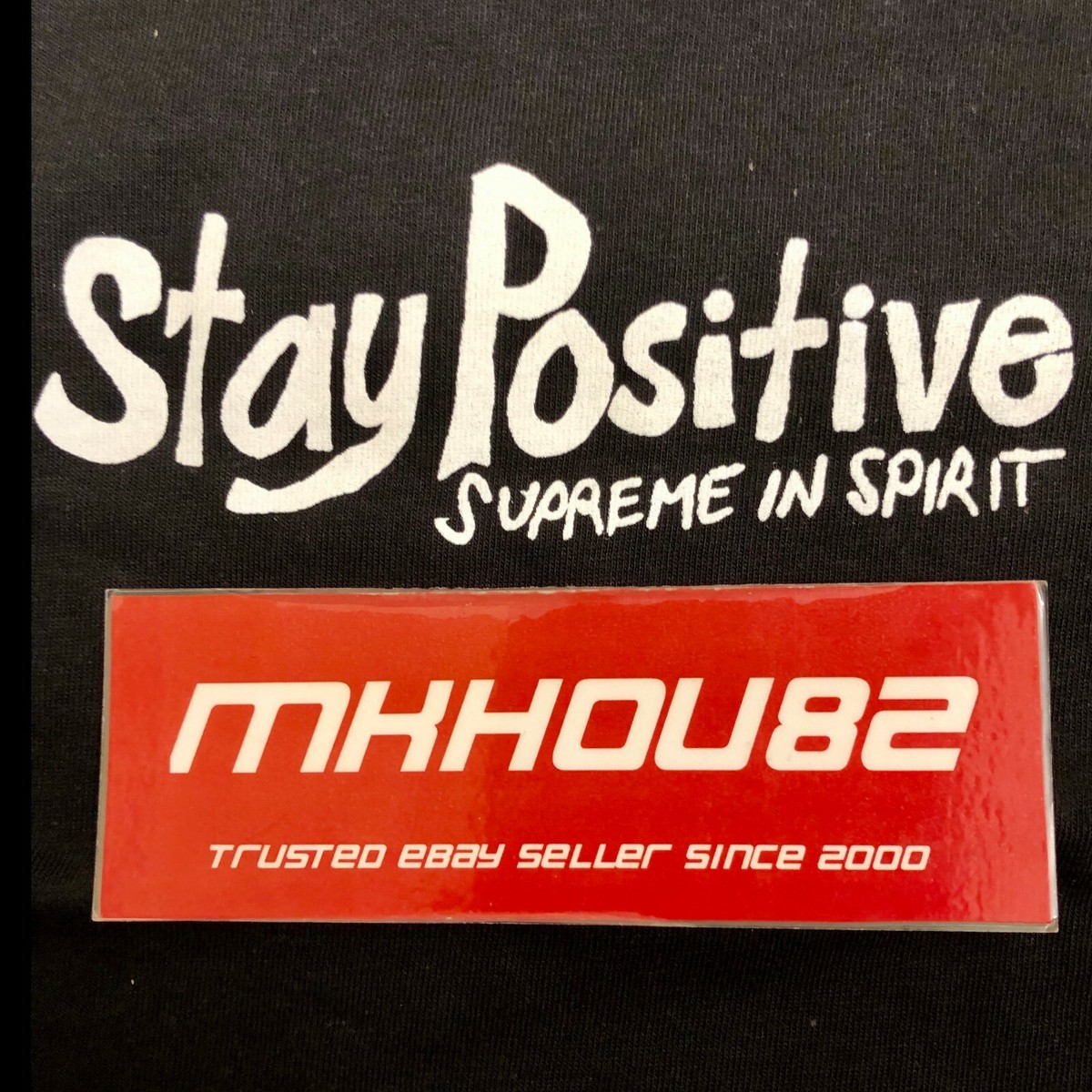 New Supreme Stay Positive Tee T-Shirt Black Fall Winter 2020 FW20