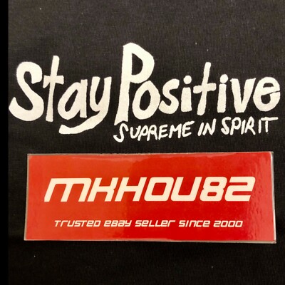 New Supreme Stay Positive Tee T-Shirt Black Fall Winter 2020 FW20