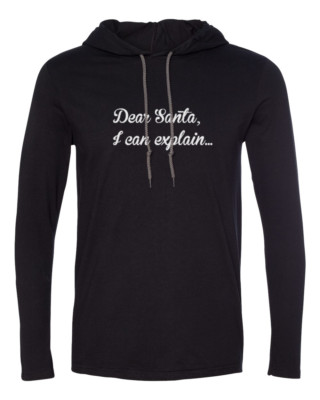 Mens Hooded Dear Santa I Can Explain T Shirt Christmas Xmas T-shirt Funny Tee
