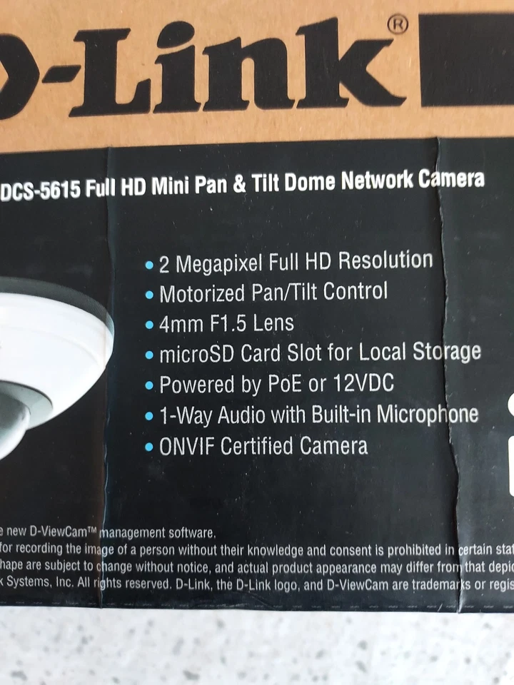 D-Link DCS-5615 Full HD Mini Pan and Tilt Dome Network Camera - Image 2 of 4