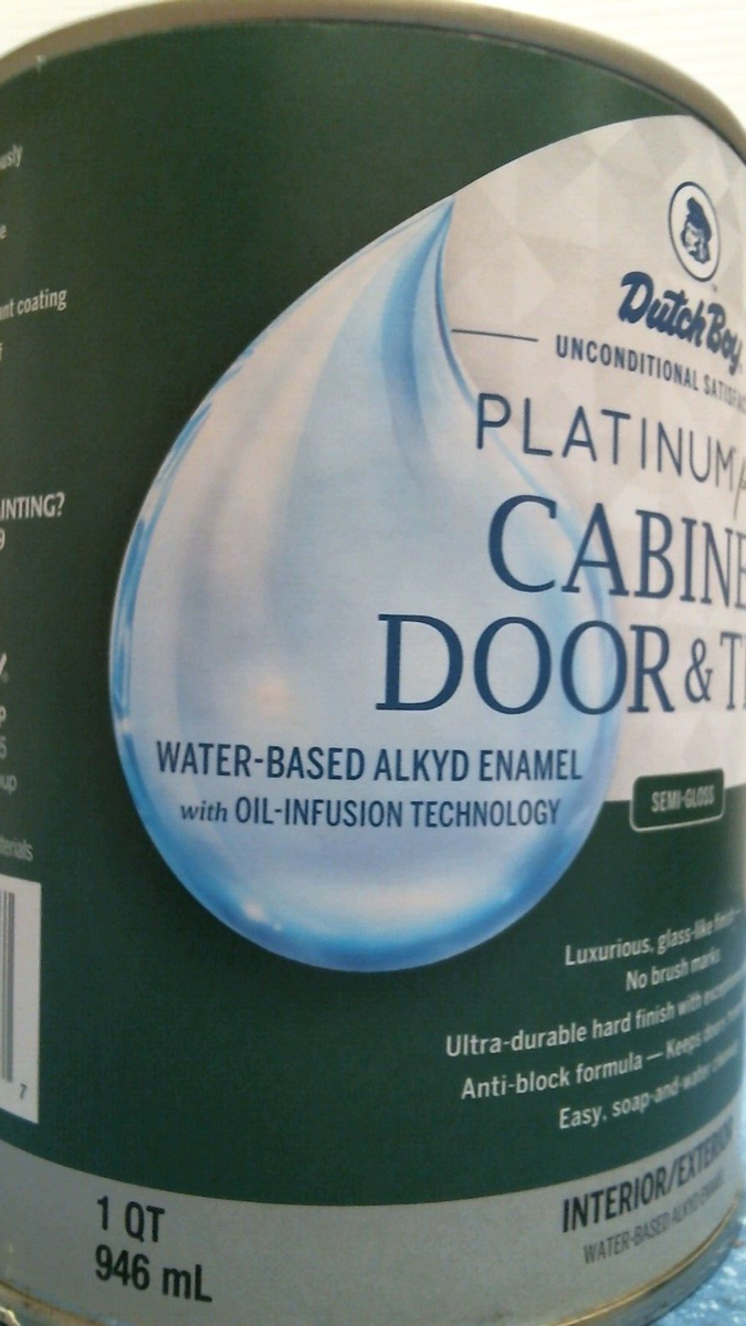 Dutch Boy Platinum + Cabinet, Door & Trim Semi-Gloss WHITE 1 Qt