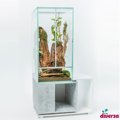 diversa Terrarium 60x45x90cm mit Schiebetüren + Unterschrank Duo