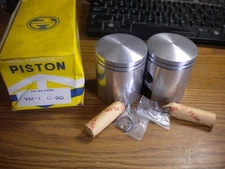 NOS MC .50 Piston Pair w/ Clips and Pins Yamaha YM1 YM-1 YM2 YM2C 159-11636-00