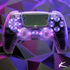 Triple Clear RGB LED Light Up PS5 Controller Killscreen DualSense Pro Custom