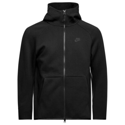 Nike Tech Fleece Woven Track Windrunner Hoodie Triple Black Sportswear Men  Size