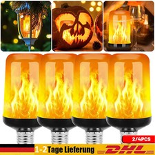 2/4&times; E27 LED 6W Licht Fackel Feuer Lampe Flammen Effekt Gl&uuml;hbirne Flacker Birne