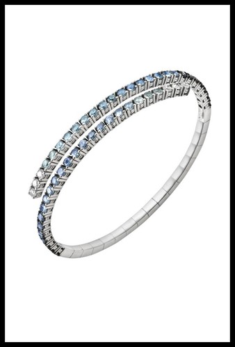 18k white gold bracelet, 40 blue sapphires and 12 diamonds. Vasari jewelry - Imagen 6 de 9