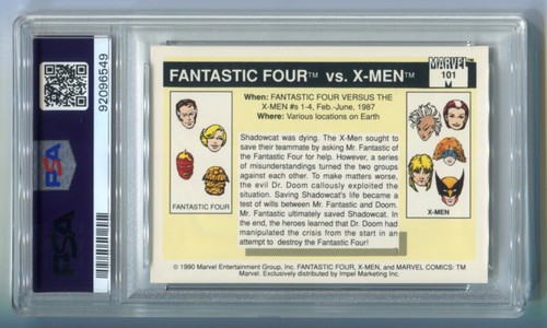 1990 Impel Marvel Universe Famous Battles X-MEN vs FANTASTIC FOUR Graded PSA 7NM - Picture 2 of 3