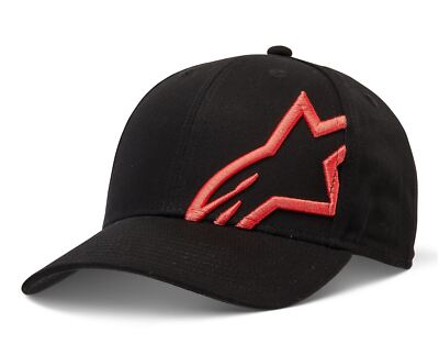 Alpinestars 6 Panel Snapback Cap für Herren ~ Corp Snap 2 Schwarz Warm Rot