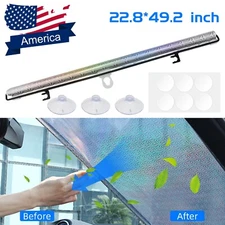 Retractable Car Windshield Shade - UPF 50+ UV Protection Sun Visor Roll-Up Cover