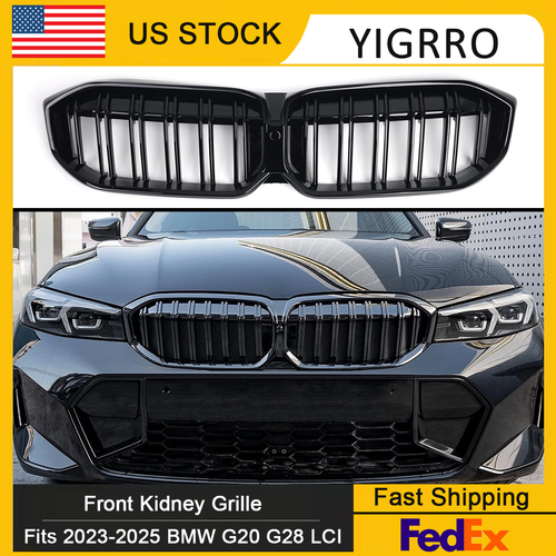 Gloss Black Front Kidney Grill Grille For 2023-2025 BMW G20 320i 330i ...