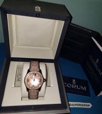 Limited Special Edition Corum Bubble Ladies Diamond MOP Watch 39.151.47 W/ Box Corum Bubble Diamond MOP 39.151.47 34mm Stainless Steel Pink  main image 4