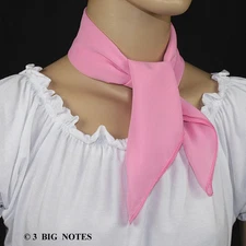 50s Style PINK Sheer Chiffon Square Scarf for Poodle Skirt/ Sock Hop