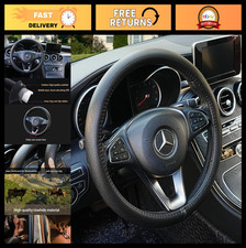 Genuine Leather Steering Wheel Cover Soft Breathable Anti-slip Universal Fi