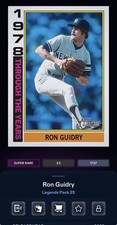 DIGITAL TOPPS BUNT Ron Guidry SUPER RARE HERITAGE THROUGH THE YEARS Read