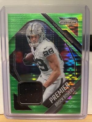 2025 Panini Prizm Brock Bowers Premier Jersey Neon Green Pulsar! S