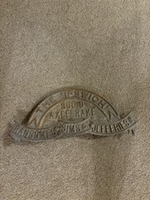 Ransomes Vintage Cast Iron solid Axle Rake Ipswich England Farm Machinery plate 