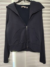 Athleta Triumph Hoodie Navy Sweatshirt Full Zip Jacket Workout Size Large
