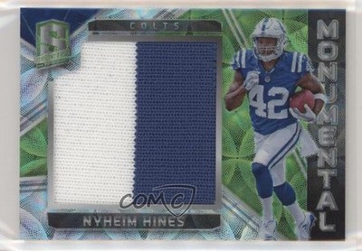 2018 Panini Spectra Neon Green Prizm /50 Nyheim Hines #16 Rookie RC no9