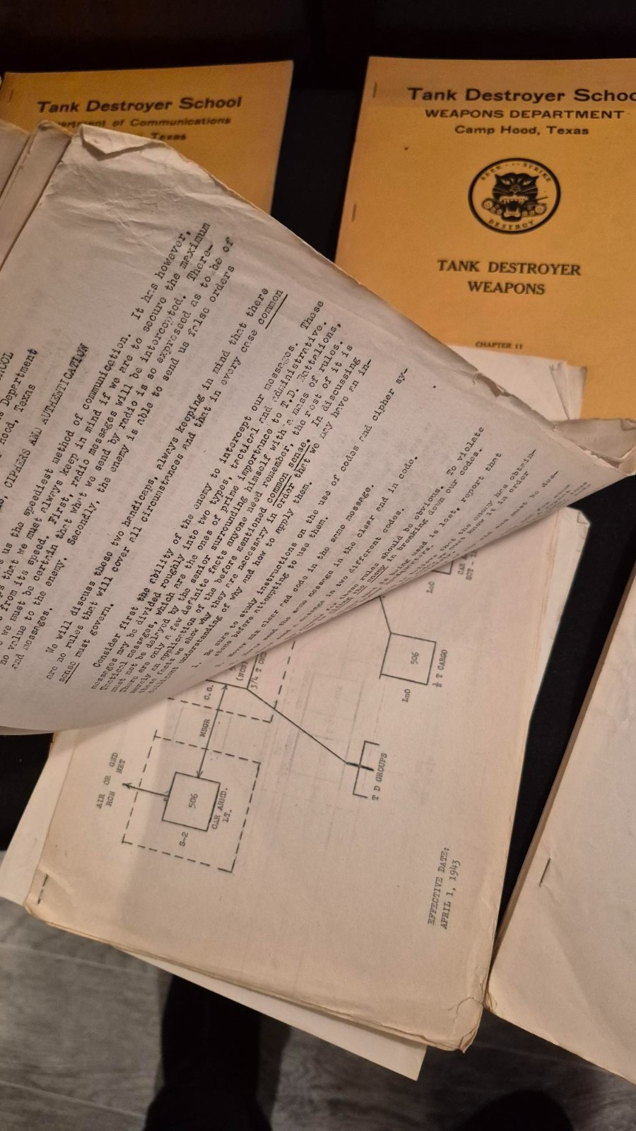 US WW2 Tank Destroyer Unit documents & Manual lot
