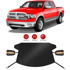 For Ram Car Pickup Windshield Snow 4Layers Frost Guard with Sides Mirror Cover