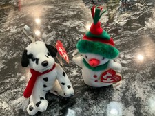 Ty Jingle Beanies: Dizzy and Snowgirl EUC w/tags lot of 2