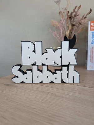 Plaque Black Sabbath Logo 3D Décoration Bureau Studio Musique Rock Ozzy Osbourne - Photo 1/4