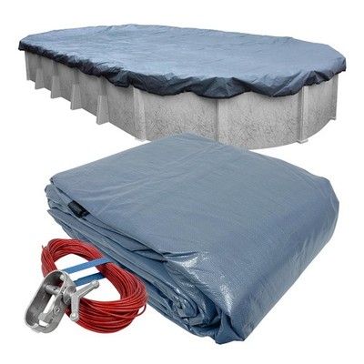 Pool Cover 18 x 33 ft Oval Winter Blue Above Ground 341833-4 Robelle Commercial
