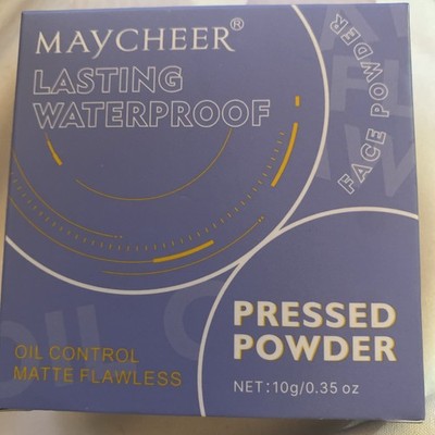 MAYCHEER LASTING WATERPROOF Press Powder Compact #02 Natural Beige Skin Tone