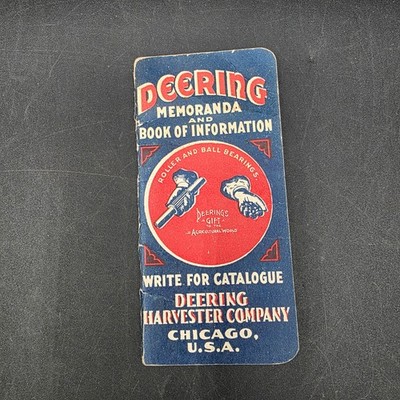 Vintage UNUSED RARE 1901 DEERING Memoranda & Book of Information