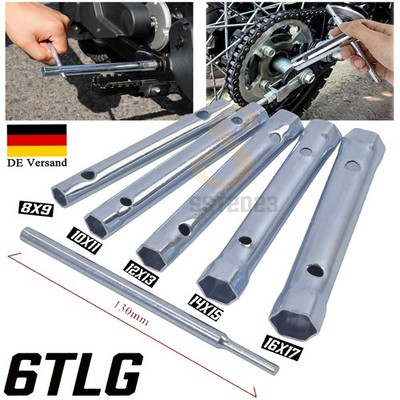 Rohrschlüssel Set 6-tlg. Steckschlüssel 8-17mm Sechskant Schlüssel Satz
