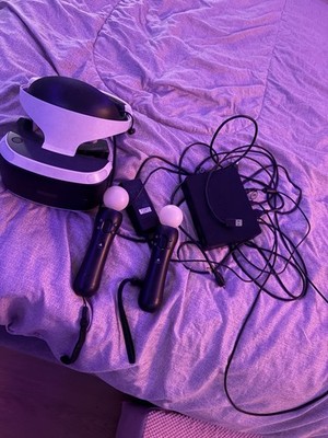 Sony PlayStation VR PS4 Complete Set With Camera, 2 Controller, Cords, And Stand