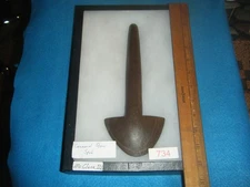 10   in.   CEREMONIAL HAND SCEPTER SHOVEL HEAD SPUD FROM ESTATE FIND MCCLURE IL.