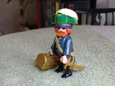Flibuste PLAYMOBIL - Pirate roux tricorne sabre coffre lingot pièces d'or bijoux