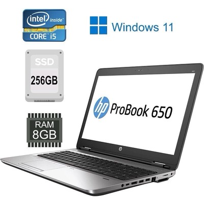 HP Probook 650 G2  15,6´´ FHD Core i5 6 Gen 8Gb 256GB Win 11 Pro Grade C