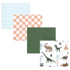 Hudson Baby Unisex Baby Cotton Rich Flannel Receiving One Size Retro Dinosaur
